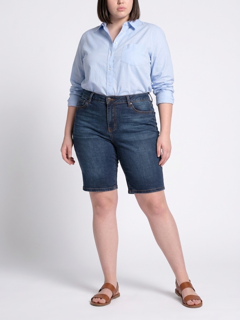 BOLD elements Dark Blue Denim Bermuda Shorts